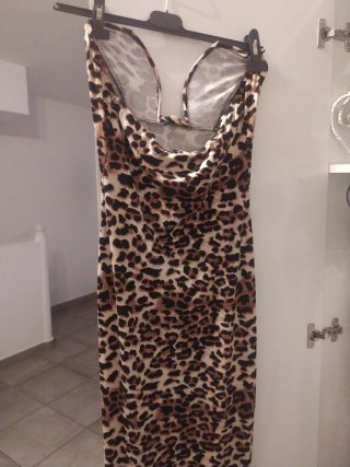 Vestido largo estampado leopardo
