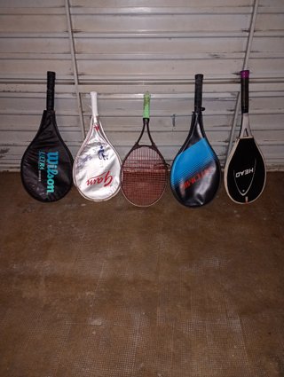 Lote de 5 raquetas de tenis