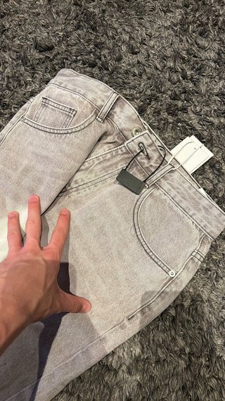Pantalón Corto Tejano Gris Talla M