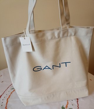 Bolso Tote GANT de Lona Beige