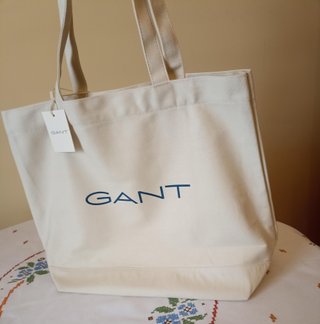 Bolso Tote GANT de Lona Beige