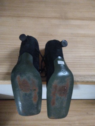 Zapatos de ante Vintagede tacón negro