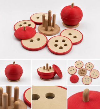 Rompecabezas Manzana Montessori Madera