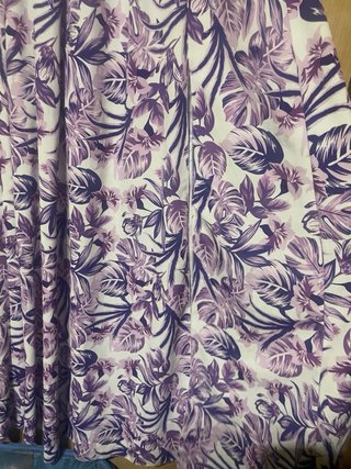 Falda Larga Estampada Floral Morado