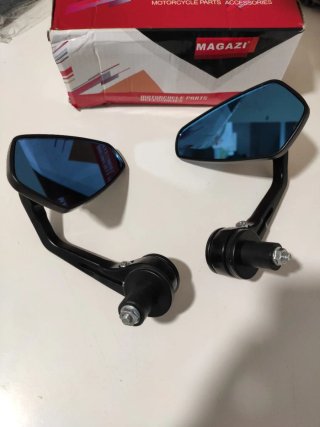 Espejos Manillar Moto Magazi Azul