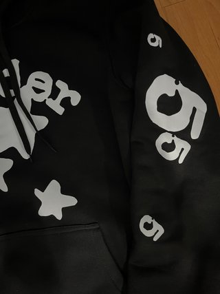 Sudadera SP5DER Negra con Estrellas