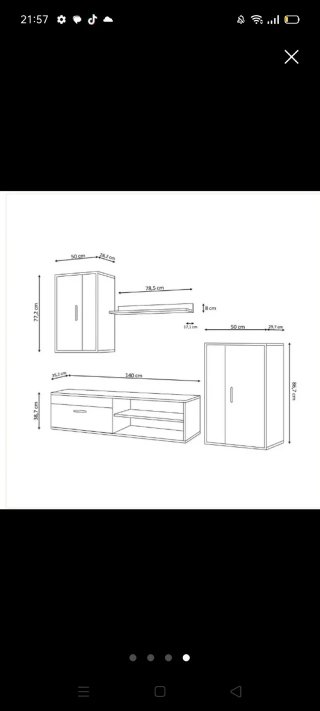 Mueble TV Salón Blanco/Cambria
