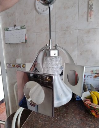 Lámpara de techo dormitorio cristal y metal