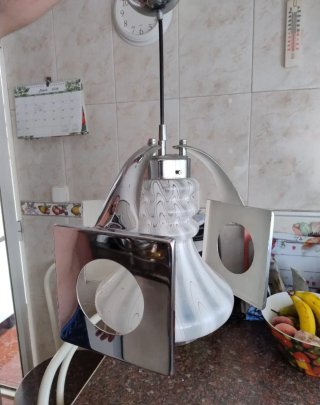 Lámpara de techo dormitorio cristal y metal