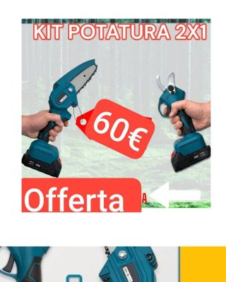 Kit Potatura Forbice Cesoia Batteria