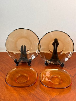 Conjunto 4 Duralex Vidro Âmbar