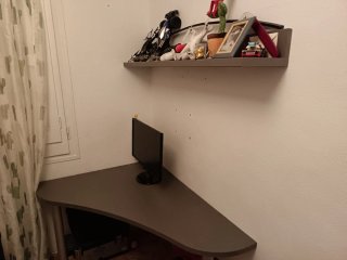 Escritorio de rincón gris