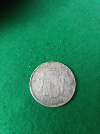 1 Duro Alfonso XIII 1893 5 Pesetas PLATA 900