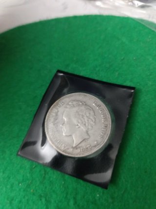1 Duro Alfonso XIII 1893 5 Pesetas PLATA 900