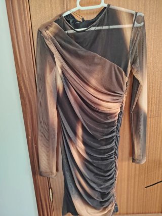 Vestido Zara Negro y Marrón