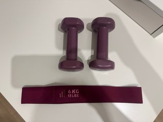 2 Pesas 1,5 Kg y Banda Resistencia 6 Kg