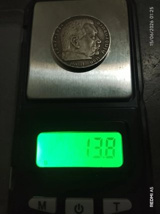 Moneda 5 Reichsmark Plata 900 Paul von Hindenburg