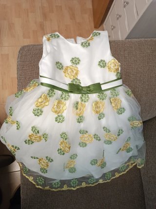 Vestido niña 6/7 años blanco flores