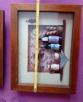 2 Cuadros Bodegones Madera y Cristal