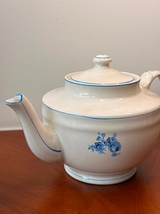 Tetera Sacavém Gilman Vintage Azul e Branco