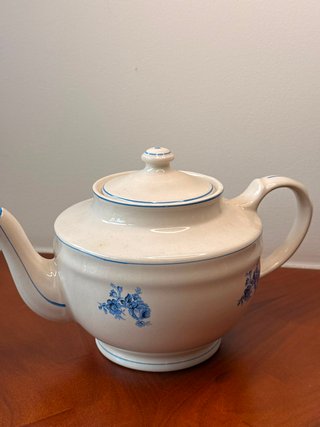 Tetera Sacavém Gilman Vintage Azul e Branco