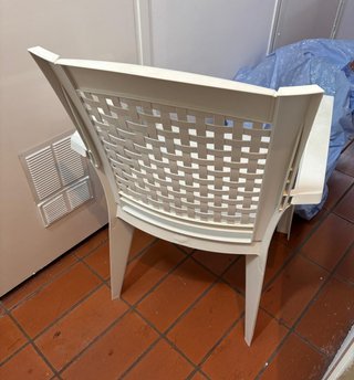 Sillas de terraza de plástico blancas 4 Uds.