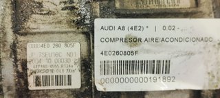COMPRESOR AIRE ACONDICIONADO AUDI A8 (4E2) * 4E02