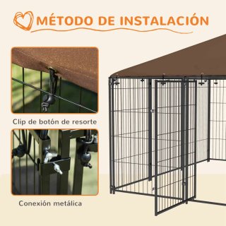 Jaula XXL para Mascotas Exterior con toldo puertas