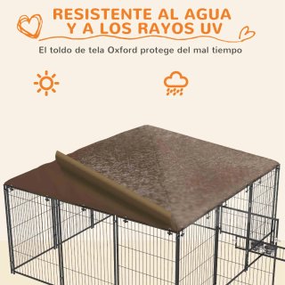 Jaula XXL para Mascotas Exterior con toldo puertas