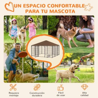 Jaula XXL para Mascotas Exterior con toldo puertas