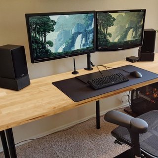 Mesa de Madera, 47.2" x 29.5" x 1.5", Capacidad de Carga de 330 lb, Escritorio Universal de Madera Sólida en Una Sola Pieza para Marco de Escritorio de Pie Eléctrico Ajustable en Altura, Encimera ...