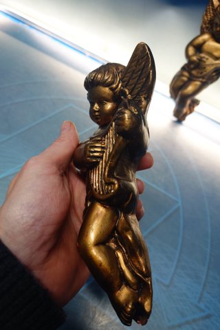 2 Figuras Ángeles Dorados Escayola