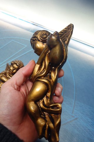 2 Figuras Ángeles Dorados Escayola