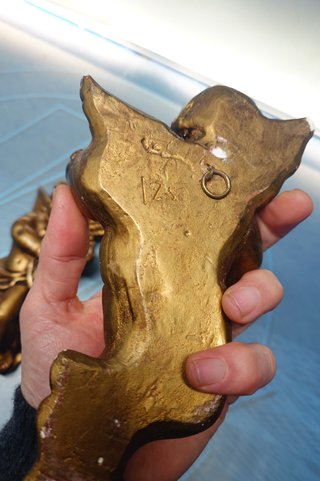 2 Figuras Ángeles Dorados Escayola