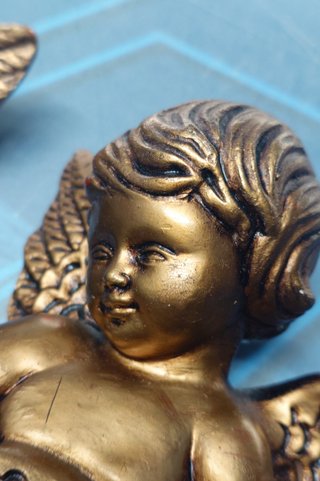 2 Figuras Ángeles Dorados Escayola