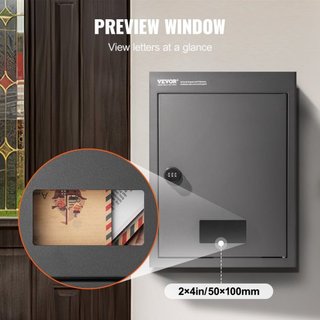 Buzón a través de la pared 31.8x16x42.9 cm con cerradura de código negro