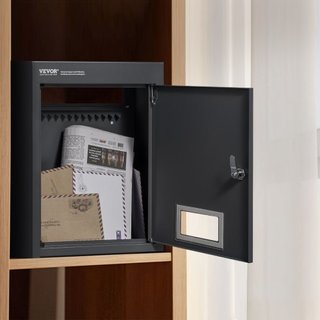 Buzón a través de la pared 31.8x16x42.9 cm con cerradura de código negro