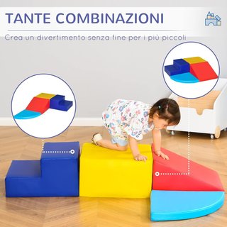 Juego de Construcción Suave de 4 Piezas, Juego Educativo para Niños de 1 a 3 Años para Casa y Escuela, Multicolor