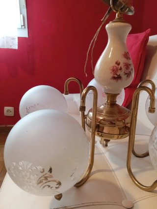 Lámpara de techo vintage porcelana y metal