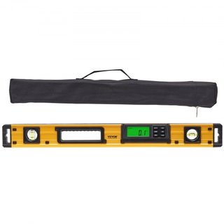 Nivel Torpedo Magnético, 600mm, Pantalla LED Retroiluminada, Viales de Burbuja Mecánicos, Regla para 0-360 Grados, Sensor de Gravedad, Herramienta Niveladora de Aleación de Aluminio con Ventana de...