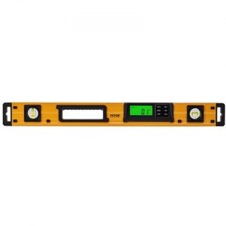 Nivel Torpedo Magnético, 600mm, Pantalla LED Retroiluminada, Viales de Burbuja Mecánicos, Regla para 0-360 Grados, Sensor de Gravedad, Herramienta Niveladora de Aleación de Aluminio con Ventana de...