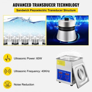 Limpiador ultrasónico Dispositivo de limpieza ultrasónica Calentador Temporizador 60W