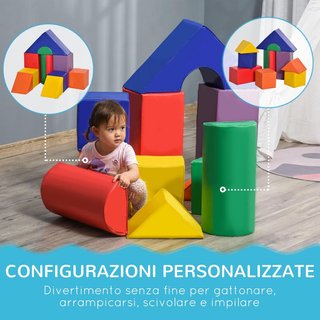Juego de 11 Construcciones Blandas para Niños de 1-3 Años, Set de Bloques Blandos de Espuma y PU para Niños, Juguetes para Escalar para Sala de Estar, Habitación Infantil y Guardería, Multicolor 2