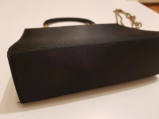 Bolso fiesta vintage raso negro cadena