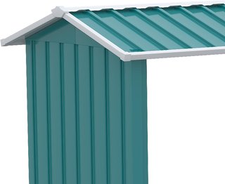 Portalegna Exterior Con Base Elevada Y Techo Inclinado, Leñera Exterior de Acero Galvanizado para Leña de Combustión, 240X 86X160Cm, Verde