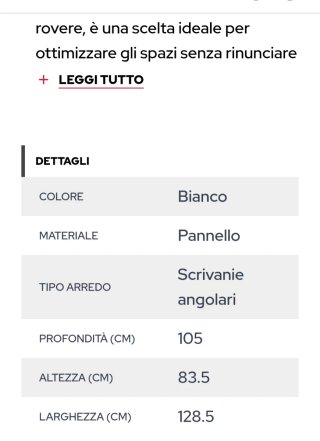 Scrivania bianca angolare