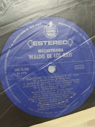 disco LP, vinilo, Waldo De Los Rios – Mozartmania , 1971, Spain