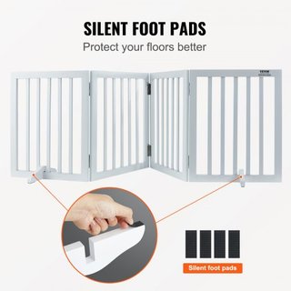 Puerta para Perros Independiente, 24" H x 80.3" W Puerta para Mascotas Independiente, Puerta para Perros Plegable de 4 Paneles para Pasajes Anchos y Estrechos, Barrera para Perros Expandible con S...