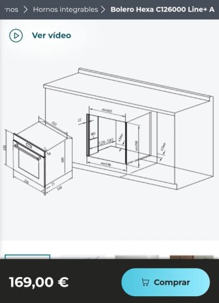 ✅️ Horno Integrable Bolero Hexa C126000 line +A
