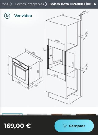 ✅️ Horno Integrable Bolero Hexa C126000 line +A